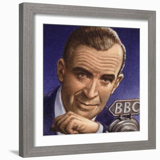 Ed Murrow Broadcasting from Blitz-Hit London-Pat Nicolle-Framed Giclee Print