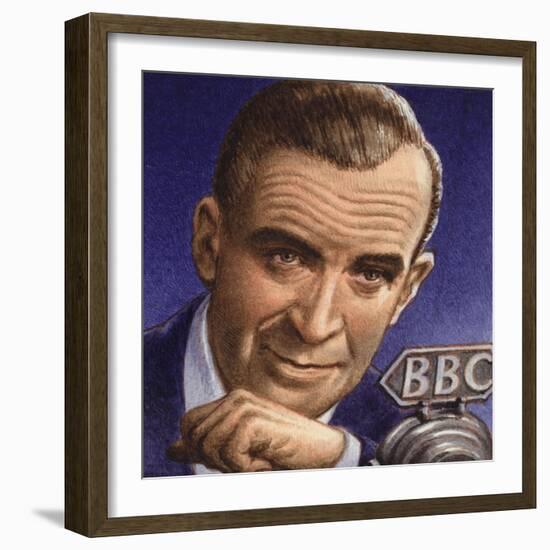 Ed Murrow Broadcasting from Blitz-Hit London-Pat Nicolle-Framed Giclee Print