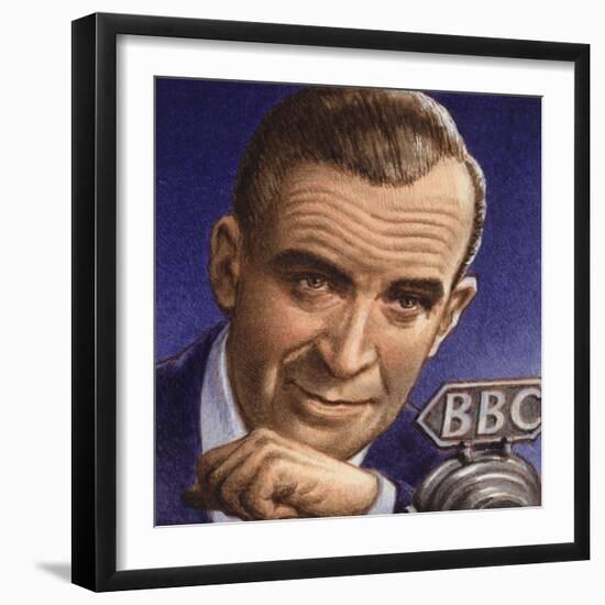 Ed Murrow Broadcasting from Blitz-Hit London-Pat Nicolle-Framed Giclee Print