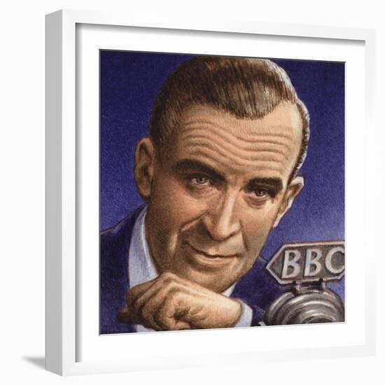 Ed Murrow Broadcasting from Blitz-Hit London-Pat Nicolle-Framed Giclee Print