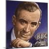 Ed Murrow Broadcasting from Blitz-Hit London-Pat Nicolle-Mounted Giclee Print