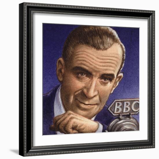 Ed Murrow Broadcasting from Blitz-Hit London-Pat Nicolle-Framed Giclee Print