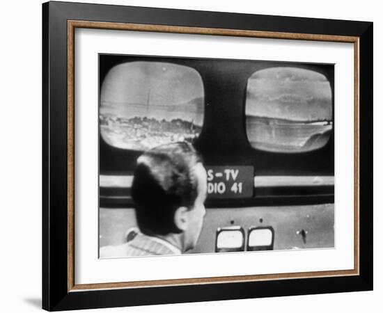 Ed R. Murrow's TV Show Show, Broadcasting the Golden Gate Bridge and the Brooklyn Bridge Together-Yale Joel-Framed Photographic Print