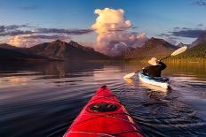 Adventurous Man Kayaking in Lake Mcdonald-edb3_16-Photographic Print