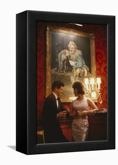 Eddie Fisher and Elizabeth Taylor in the Louis Sherry Bar, Metropolitan Opera, New York, NY, 1959-Yale Joel-Framed Premier Image Canvas
