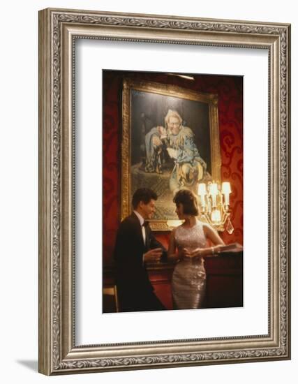 Eddie Fisher and Elizabeth Taylor in the Louis Sherry Bar, Metropolitan Opera, New York, NY, 1959-Yale Joel-Framed Photographic Print