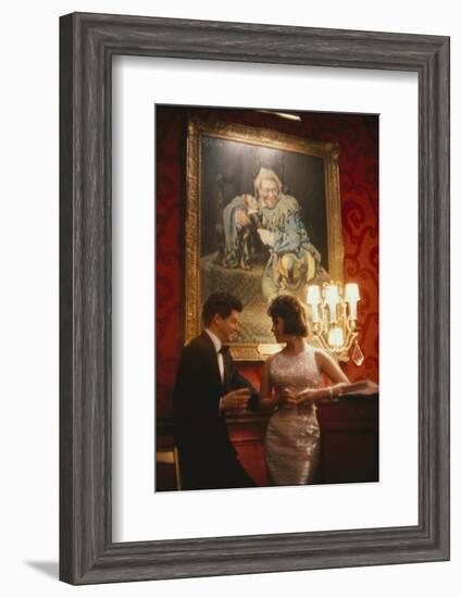 Eddie Fisher and Elizabeth Taylor in the Louis Sherry Bar, Metropolitan Opera, New York, NY, 1959-Yale Joel-Framed Photographic Print