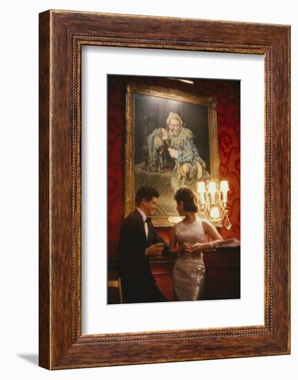 Eddie Fisher and Elizabeth Taylor in the Louis Sherry Bar, Metropolitan Opera, New York, NY, 1959-Yale Joel-Framed Photographic Print