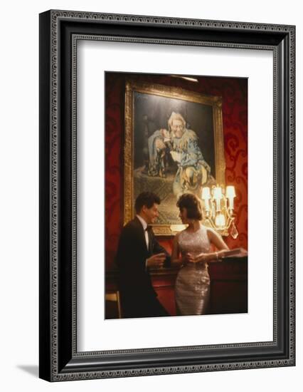 Eddie Fisher and Elizabeth Taylor in the Louis Sherry Bar, Metropolitan Opera, New York, NY, 1959-Yale Joel-Framed Photographic Print