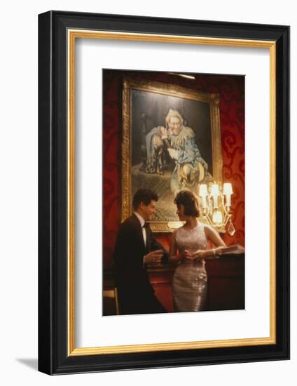 Eddie Fisher and Elizabeth Taylor in the Louis Sherry Bar, Metropolitan Opera, New York, NY, 1959-Yale Joel-Framed Photographic Print