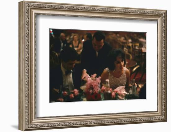 Eddie Fisher and Elizabeth Taylor in the Louis Sherry Bar, Metropolitan Opera, New York, NY, 1959-Yale Joel-Framed Photographic Print