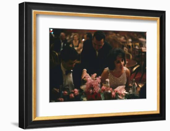 Eddie Fisher and Elizabeth Taylor in the Louis Sherry Bar, Metropolitan Opera, New York, NY, 1959-Yale Joel-Framed Photographic Print