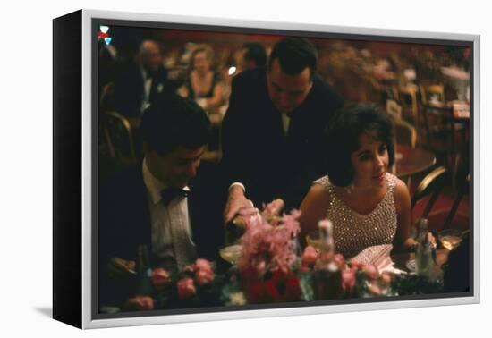 Eddie Fisher and Elizabeth Taylor in the Louis Sherry Bar, Metropolitan Opera, New York, NY, 1959-Yale Joel-Framed Premier Image Canvas