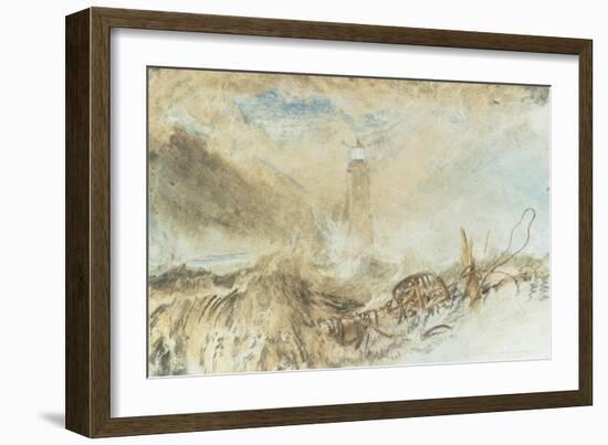 Eddystone Lighthouse off Plymouth-J. M. W. Turner-Framed Giclee Print