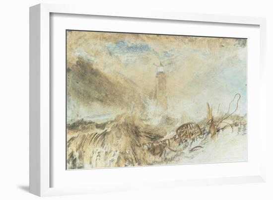 Eddystone Lighthouse off Plymouth-J. M. W. Turner-Framed Giclee Print