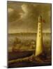 Eddystone Lighthouse, off the Coast of Devon (England). Oil on Canvas, circa 1708, by Isaac Sailmak-Isaac Sailmaker-Mounted Giclee Print