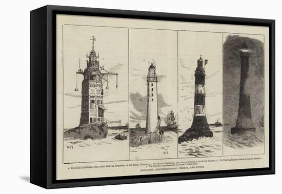 Eddystone Lighthouses, Past, Present, and Future-null-Framed Premier Image Canvas