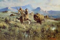 Buffalo hunt. 1905-Edga Samuel Paxson-Mounted Giclee Print