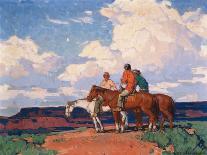 Riders on Horseback (Oil on Canvas)-Edgar Alwin Payne-Framed Giclee Print