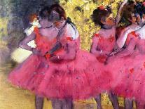 Dancers in Pink, Between the Scenes-Edgar Degas-Giclee Print