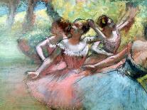 Dancers in Pink, Between the Scenes-Edgar Degas-Giclee Print