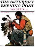 "Indian Headdress," Saturday Evening Post Cover, April 10, 1926-Edgar Franklin Wittmack-Giclee Print