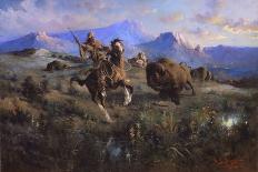Indian and Buffalo, 1891-Edgar Samuel Paxson-Giclee Print