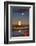 Edgartown Lighthouse at Dusk with the Moon Rising Behind-Jon Hicks-Framed Photographic Print