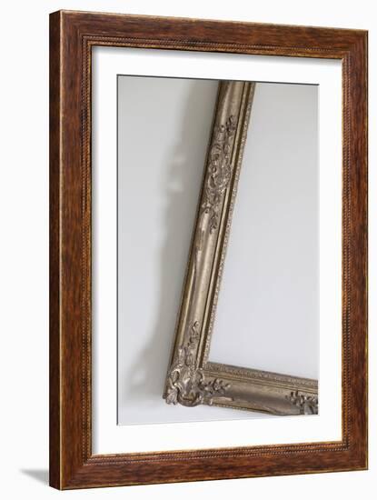 Edge of Empty Gilt Picture Frame in the Reading Rooms, Margate, Kent, UK-Joel Knight-Framed Photo
