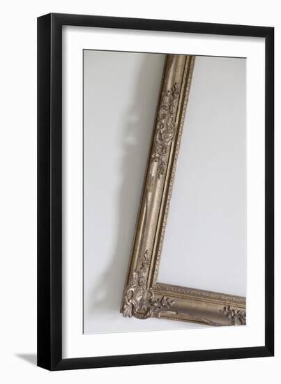 Edge of Empty Gilt Picture Frame in the Reading Rooms, Margate, Kent, UK-Joel Knight-Framed Photo