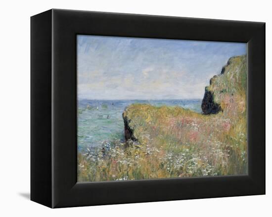 Edge of the Cliff, Pourville, 1882-Claude Monet-Framed Premier Image Canvas