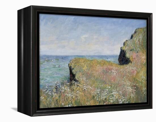 Edge of the Cliff, Pourville, 1882-Claude Monet-Framed Premier Image Canvas