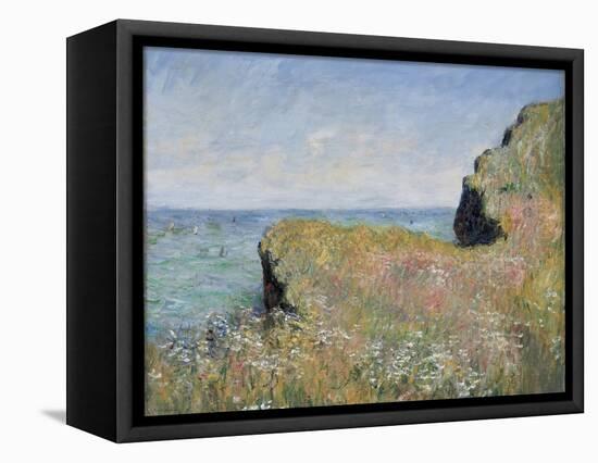 Edge of the Cliff, Pourville, 1882-Claude Monet-Framed Premier Image Canvas