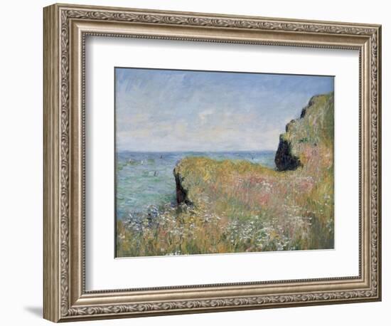 Edge of the Cliff, Pourville, 1882-Claude Monet-Framed Giclee Print