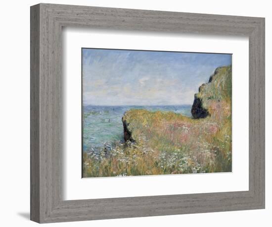 Edge of the Cliff, Pourville, 1882-Claude Monet-Framed Giclee Print