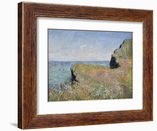 Edge of the Cliff, Pourville, 1882-Claude Monet-Framed Giclee Print