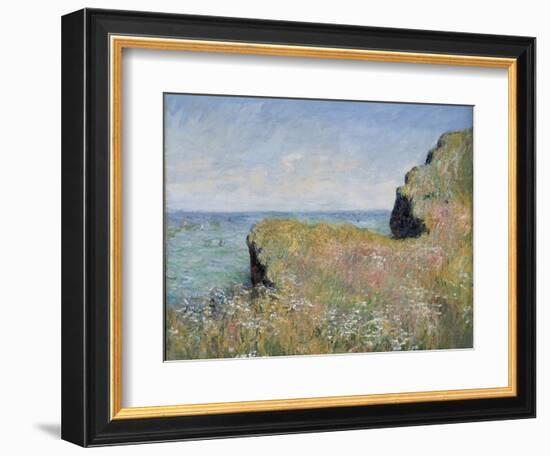 Edge of the Cliff, Pourville, 1882-Claude Monet-Framed Giclee Print