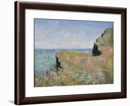 Edge of the Cliff, Pourville, 1882-Claude Monet-Framed Giclee Print