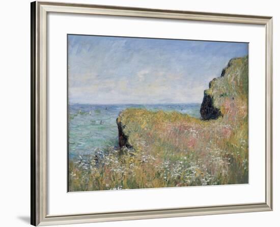 Edge of the Cliff, Pourville, 1882-Claude Monet-Framed Giclee Print