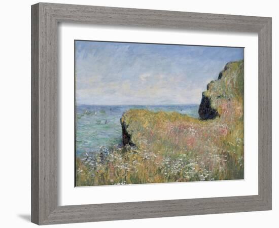 Edge of the Cliff, Pourville, 1882-Claude Monet-Framed Giclee Print