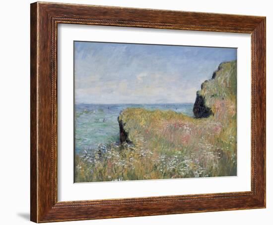 Edge of the Cliff, Pourville, 1882-Claude Monet-Framed Giclee Print