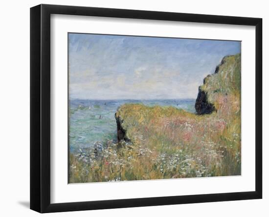 Edge of the Cliff, Pourville, 1882-Claude Monet-Framed Giclee Print