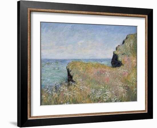 Edge of the Cliff, Pourville, 1882-Claude Monet-Framed Giclee Print