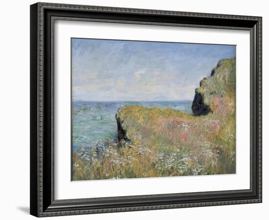 Edge of the Cliff, Pourville, 1882-Claude Monet-Framed Giclee Print