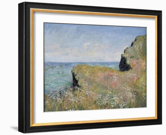 Edge of the Cliff, Pourville, 1882-Claude Monet-Framed Giclee Print