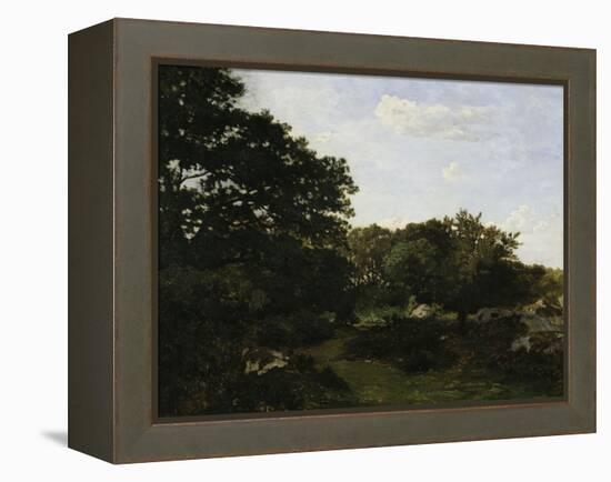 Edge of the Forest in Fountainbleau, c.1865-Frederic Bazille-Framed Premier Image Canvas