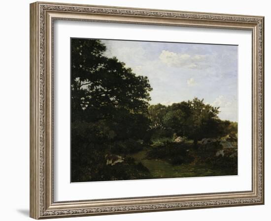 Edge of the Forest in Fountainbleau, c.1865-Frederic Bazille-Framed Giclee Print