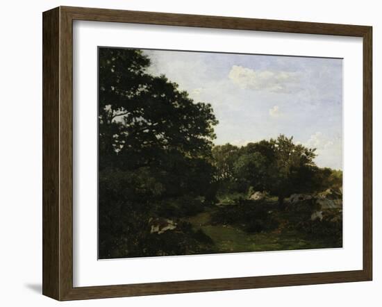 Edge of the Forest in Fountainbleau, c.1865-Frederic Bazille-Framed Giclee Print