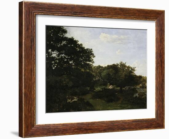 Edge of the Forest in Fountainbleau, c.1865-Frederic Bazille-Framed Giclee Print