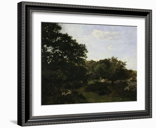 Edge of the Forest in Fountainbleau, c.1865-Frederic Bazille-Framed Giclee Print